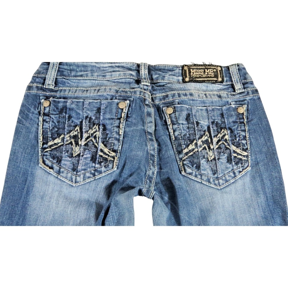 Miss Me VTG Y2K Bootcut Jeans Blue Denim Distressed Wash 31 Inseam 34 Women Pant